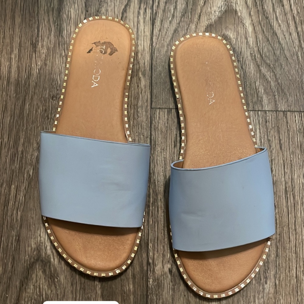 Blue Sandals.